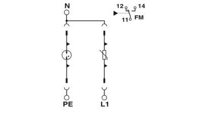Type 2 surge arrester, VAL-SEC-T2-1S-350-FM Phoenix Single Phase SPD 2905333