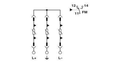 DC SPD 1000V Type 1+2 VAL-MS-T1/T2 1000DC-PV2+V-FM  Lightning Surge Arrester 2801161