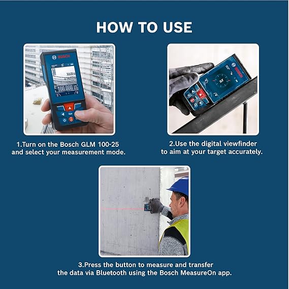 Bosch GLM 100-25 C Professional Laser Measure, 100m Range, Inbuilt Camera