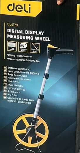 Deli Digital Distance Measuring Wheels Pedometer Rodometer Odometer 300mm(12.5") DL4179