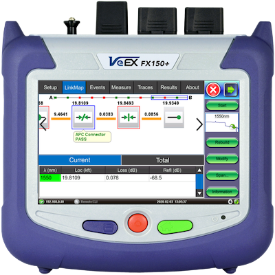 VeEX FX150- MINI HANDHELD OTDR TEST SET 1310/1550nm 36db/34db