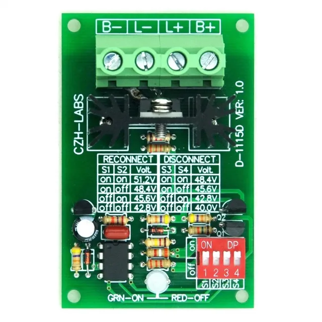 Automatic Low Voltage Disconnect Module LVD CZH-LABS D-1115D, 48V, 30A, Protect & Prolong Battery Life